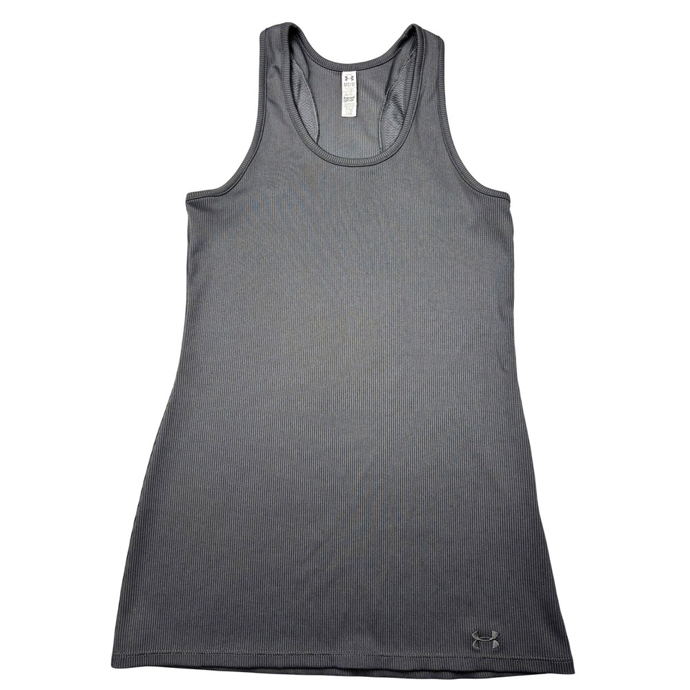 Under Armour Tank Top Womens Medium Charcoal Gray Racerback HeatGear Athletic